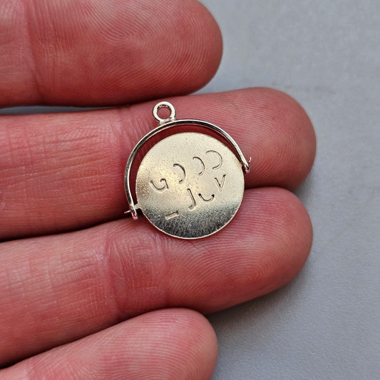 Vintage Sterling Silver Good Luck Spinning Charm Pendant