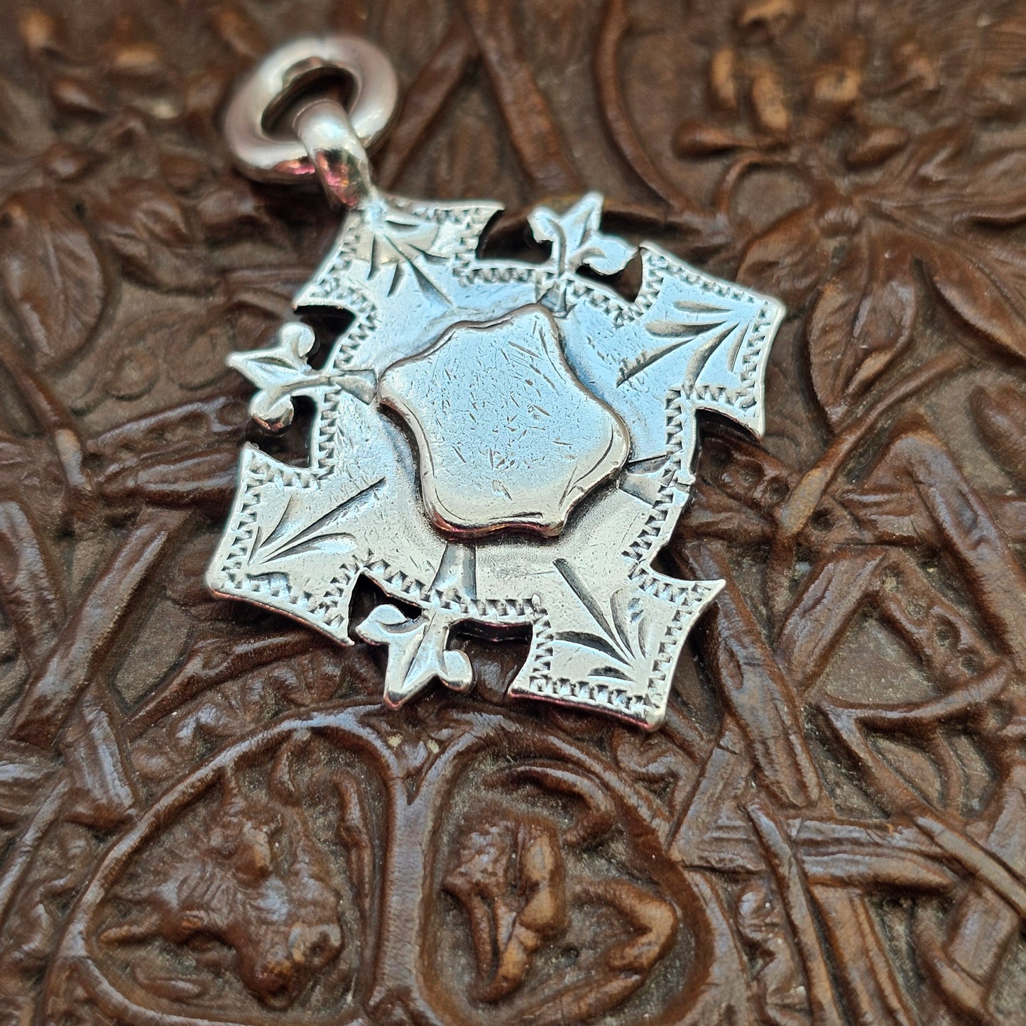 Antique Late Victorian Sterling Silver Pocket Watch Fob / Necklace Pendant 1897