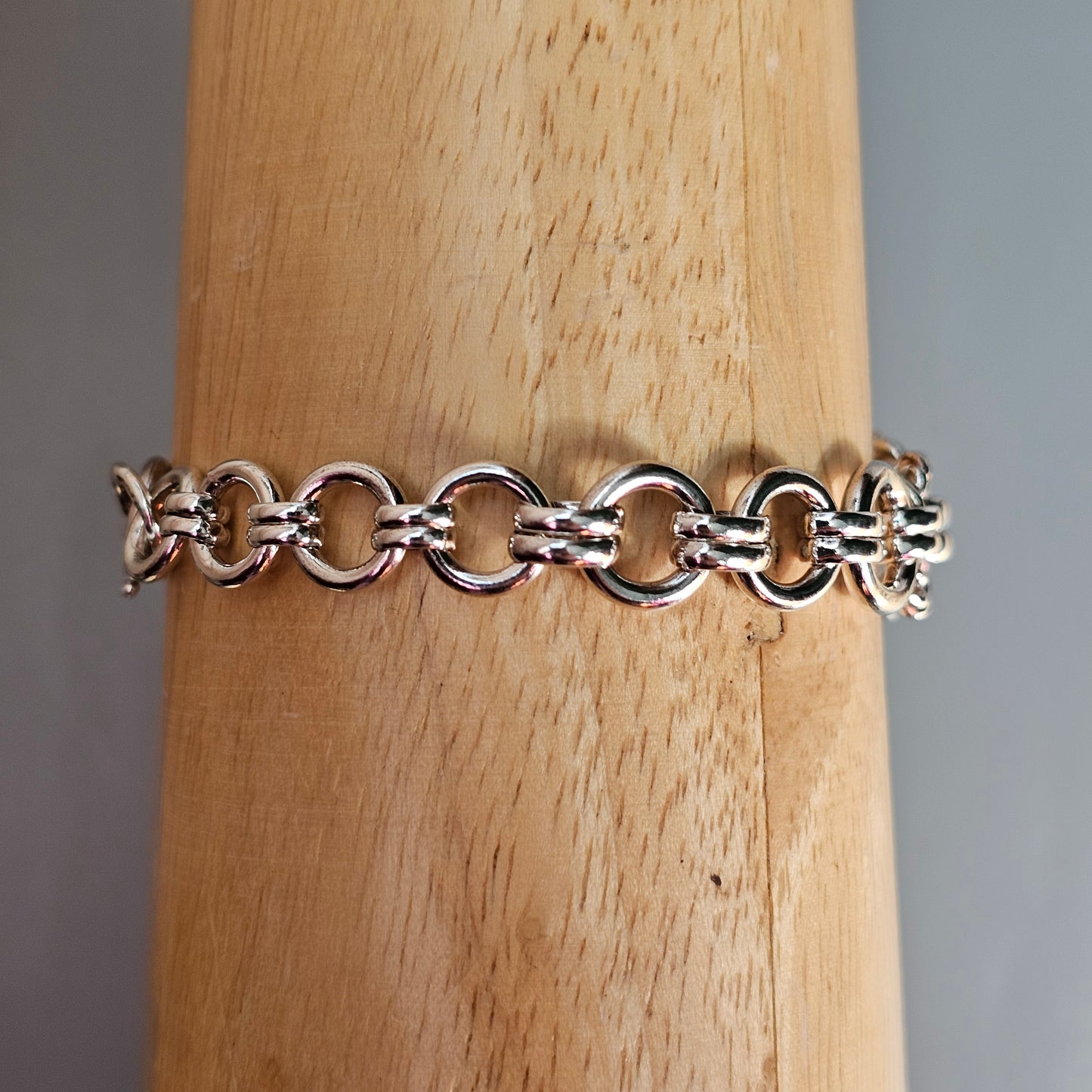 Hallmarked Sterling Silver Fancy Link Bracelet