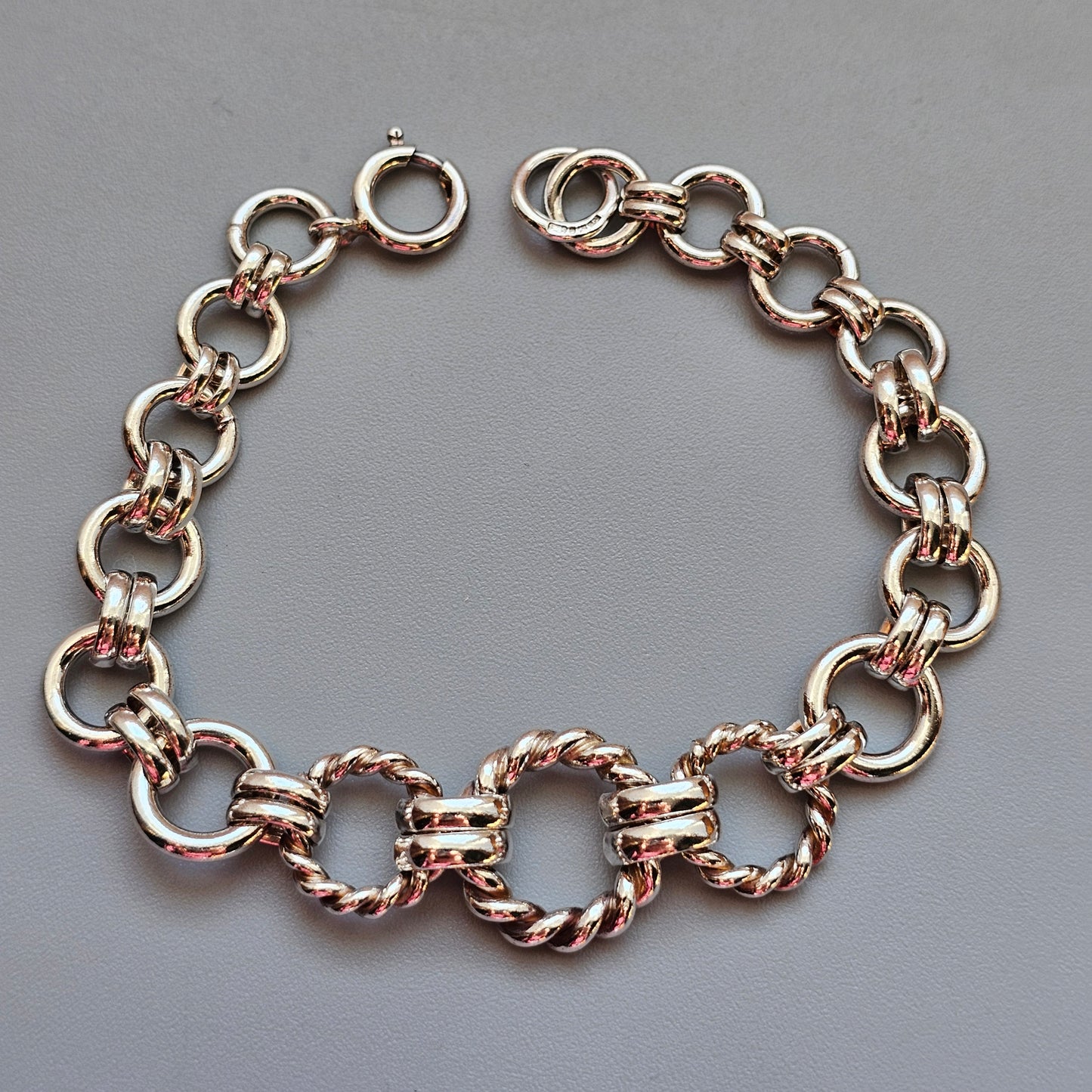 Hallmarked Sterling Silver Fancy Link Bracelet