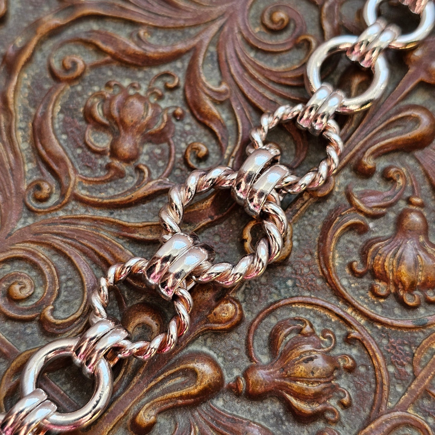 Hallmarked Sterling Silver Fancy Link Bracelet