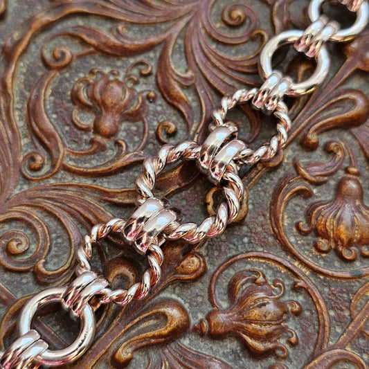Hallmarked Sterling Silver Fancy Link Bracelet