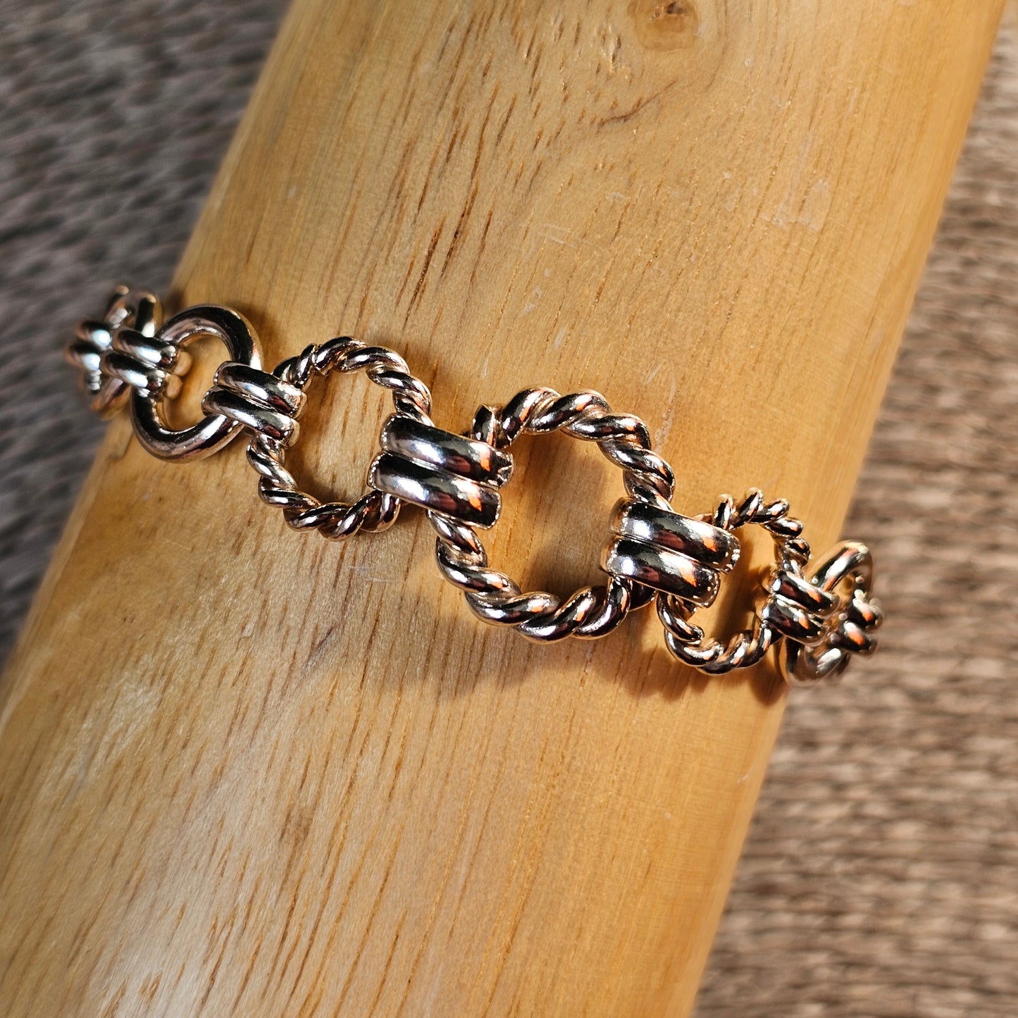Hallmarked Sterling Silver Fancy Link Bracelet