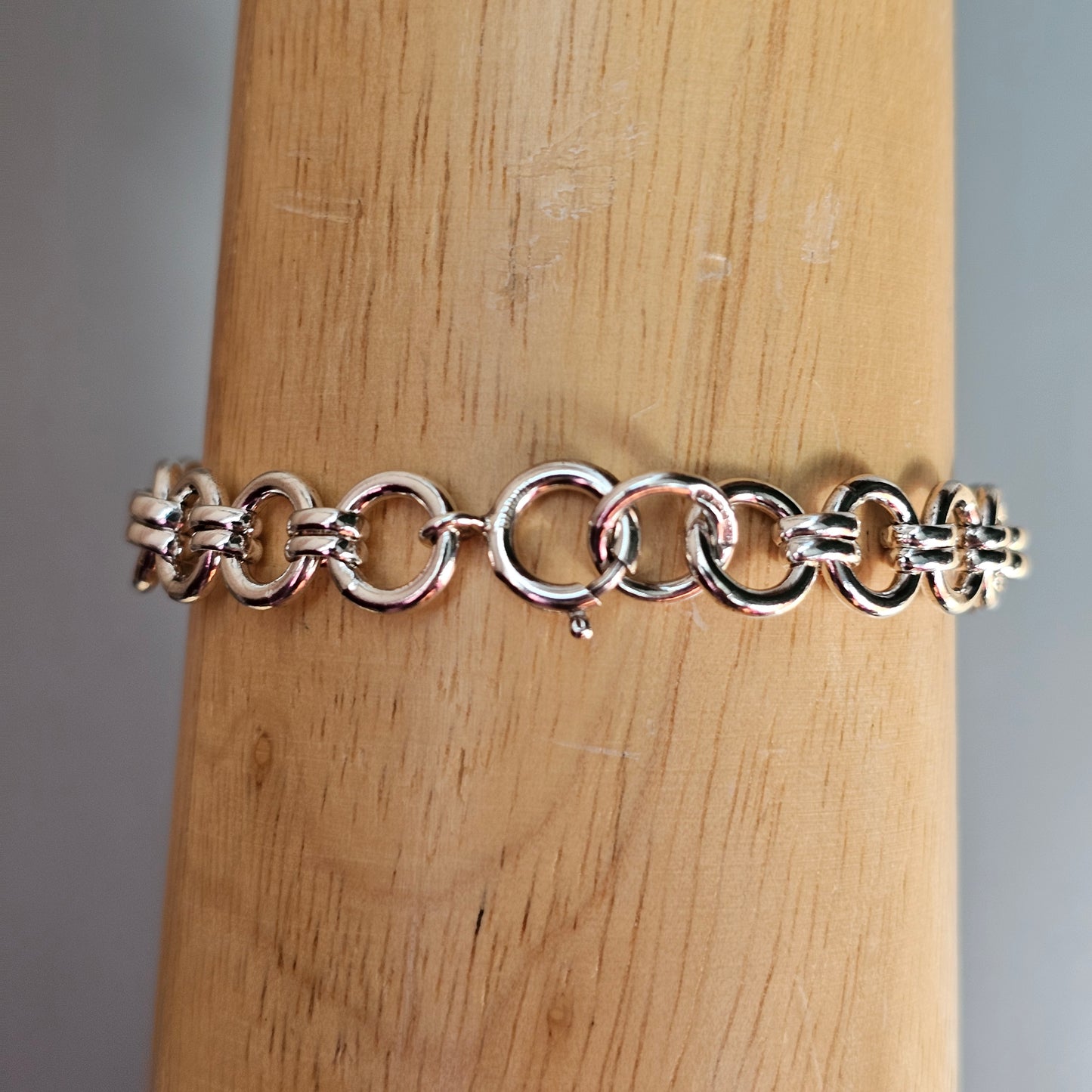 Hallmarked Sterling Silver Fancy Link Bracelet