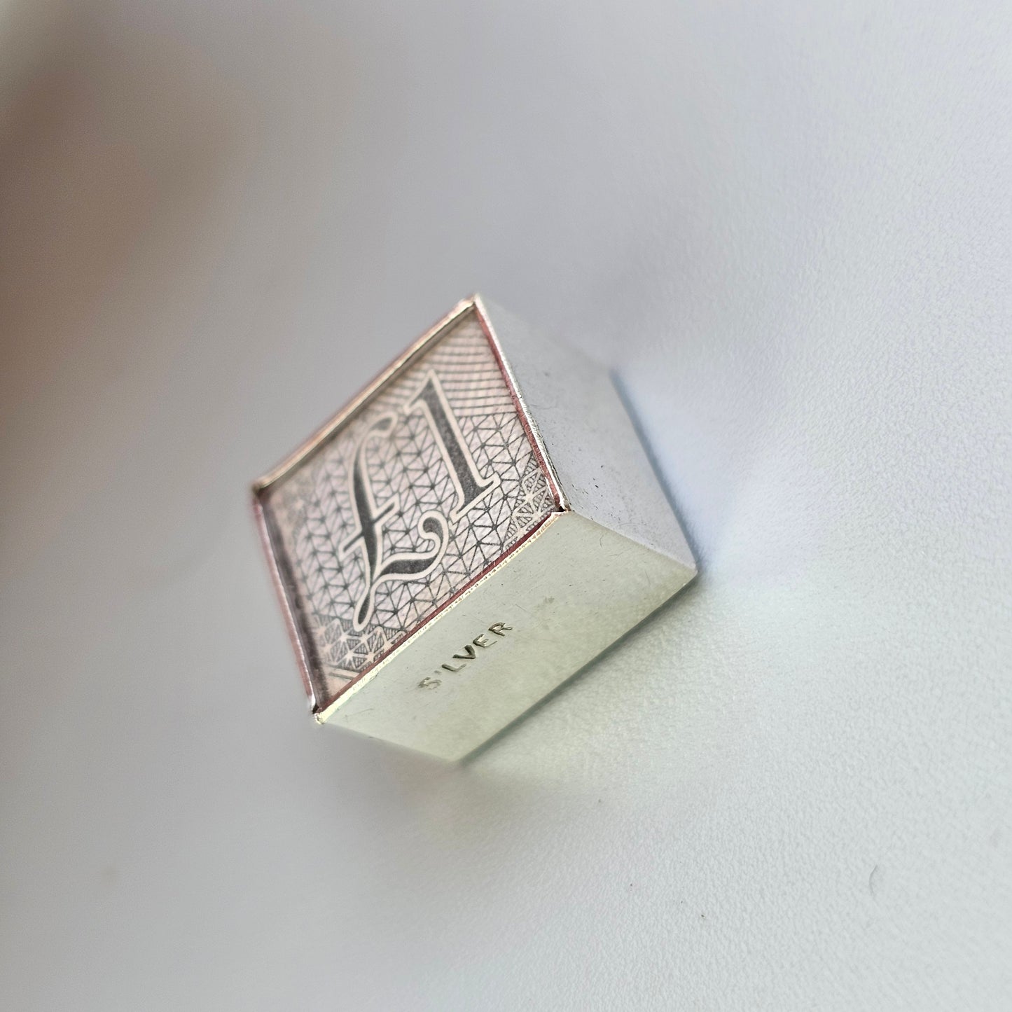 Vintage Sterling Silver Emergency Money £1 Note Charm
