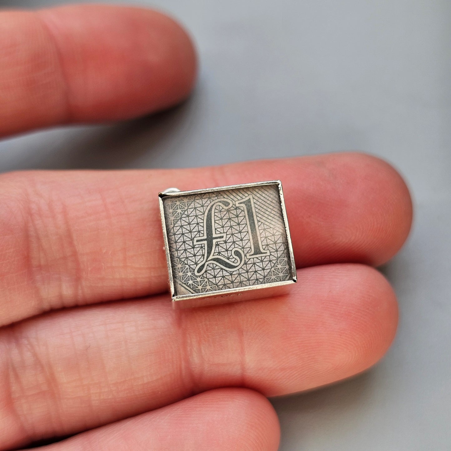 Vintage Sterling Silver Emergency Money £1 Note Charm