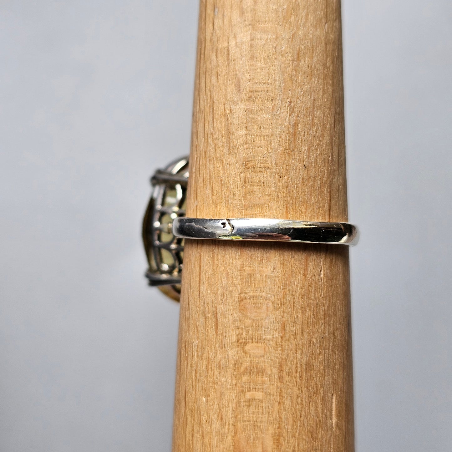 Vintage 1970s Gold Plated Sterling Silver with Citrine Style Glass Cocktail Ring