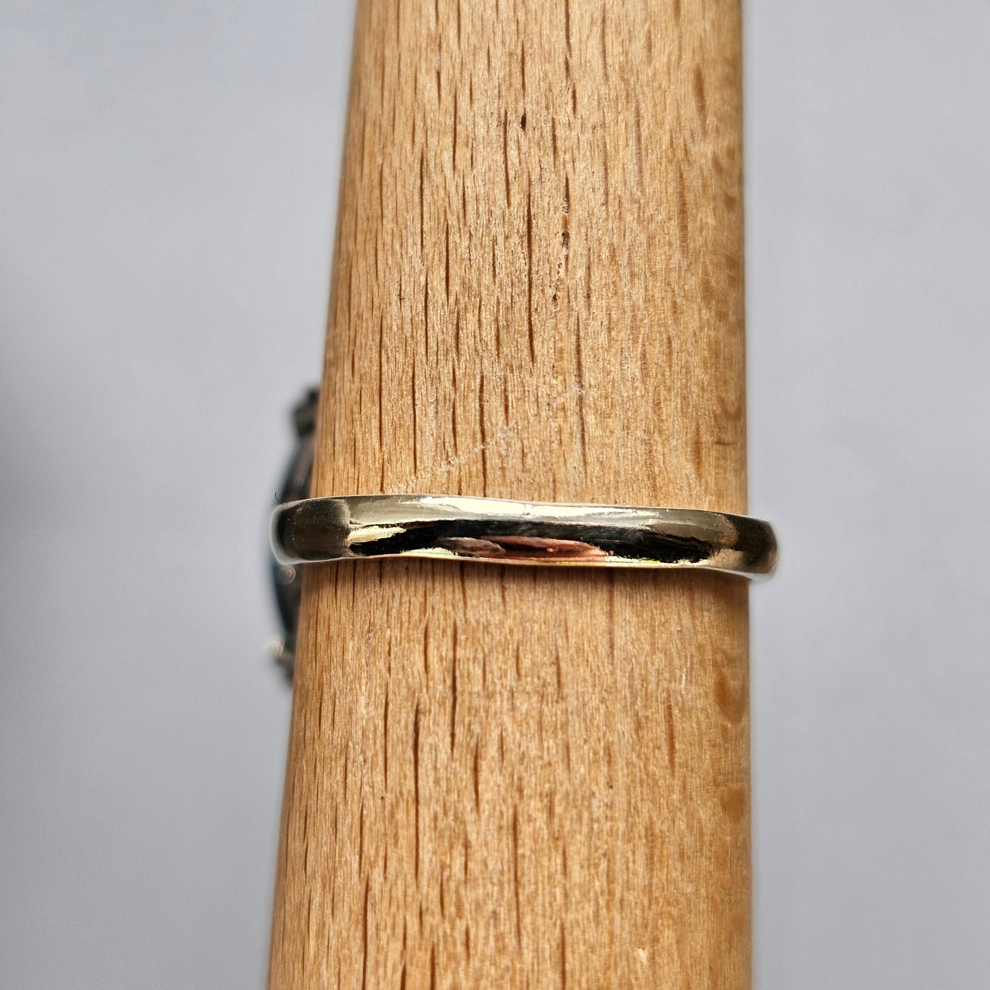 Vintage 1970s Gold Plated Sterling Silver with Blue Topaz Style Paste Cocktail Ring