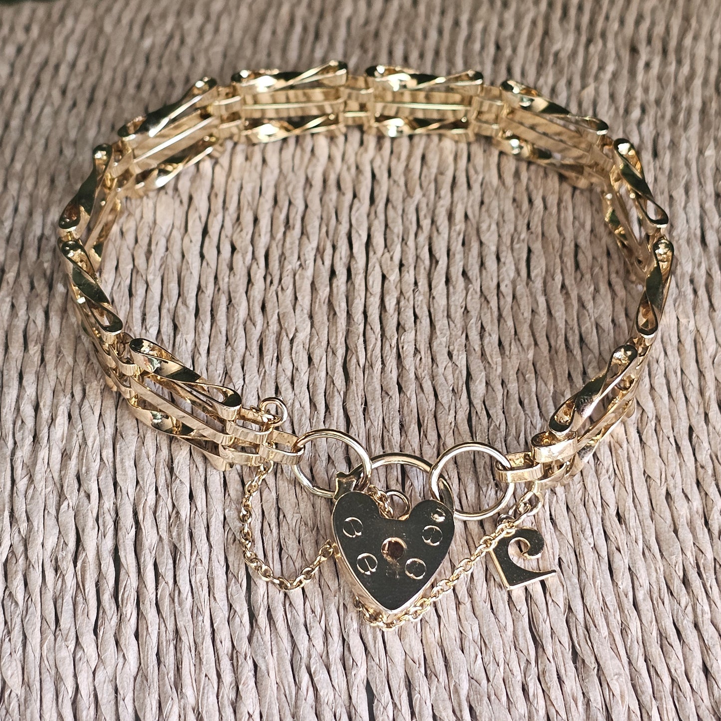 Boxed Vintage Pierre Cardin Gold Tone Heart Lock Gate Bracelet