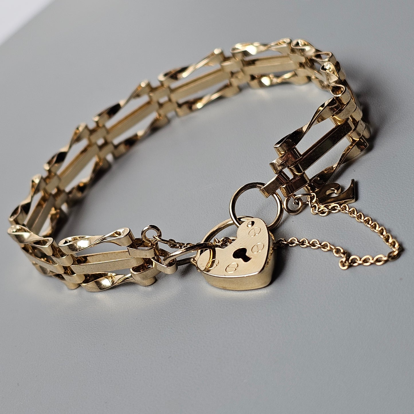 Boxed Vintage Pierre Cardin Gold Tone Heart Lock Gate Bracelet