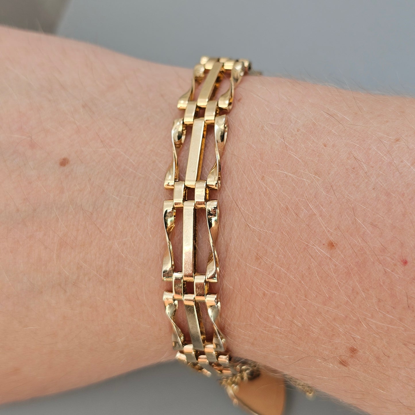 Boxed Vintage Pierre Cardin Gold Tone Heart Lock Gate Bracelet