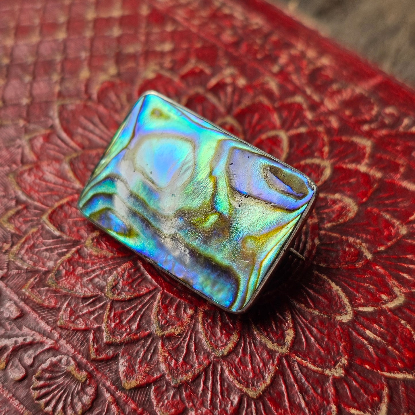 Vintage New Zealand Paua Shell Brooch
