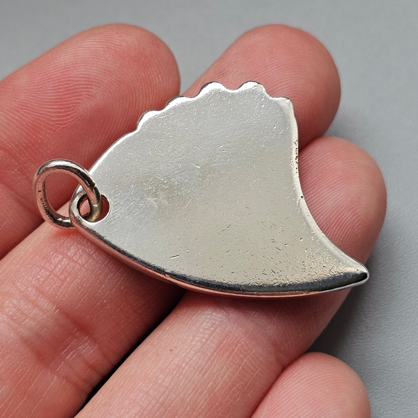 Sterling Silver Hedgehog Pendant Keyring Charm Scottish Hallmarked