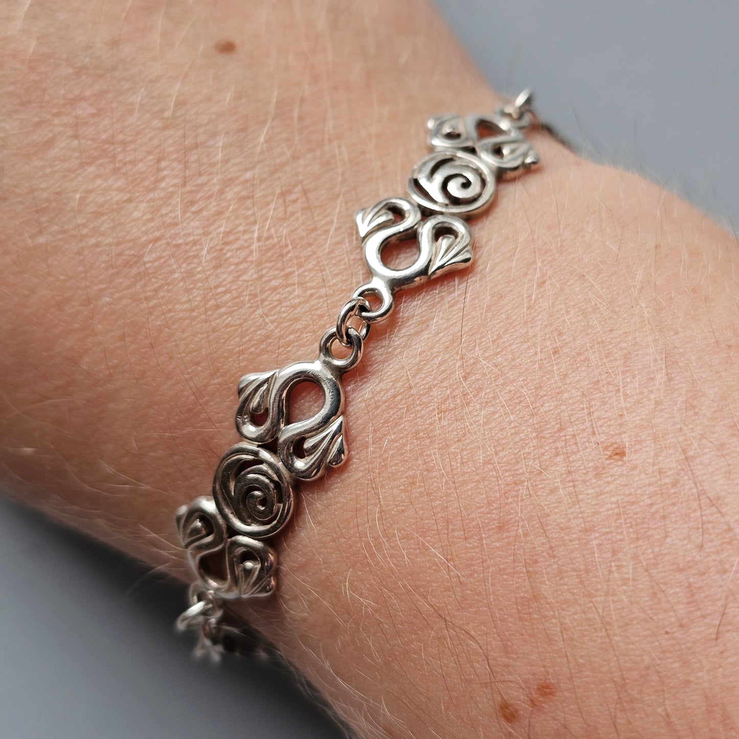 Vintage 1998 Historic Originals Sterling Silver Rennie Mackintosh Style Bracelet
