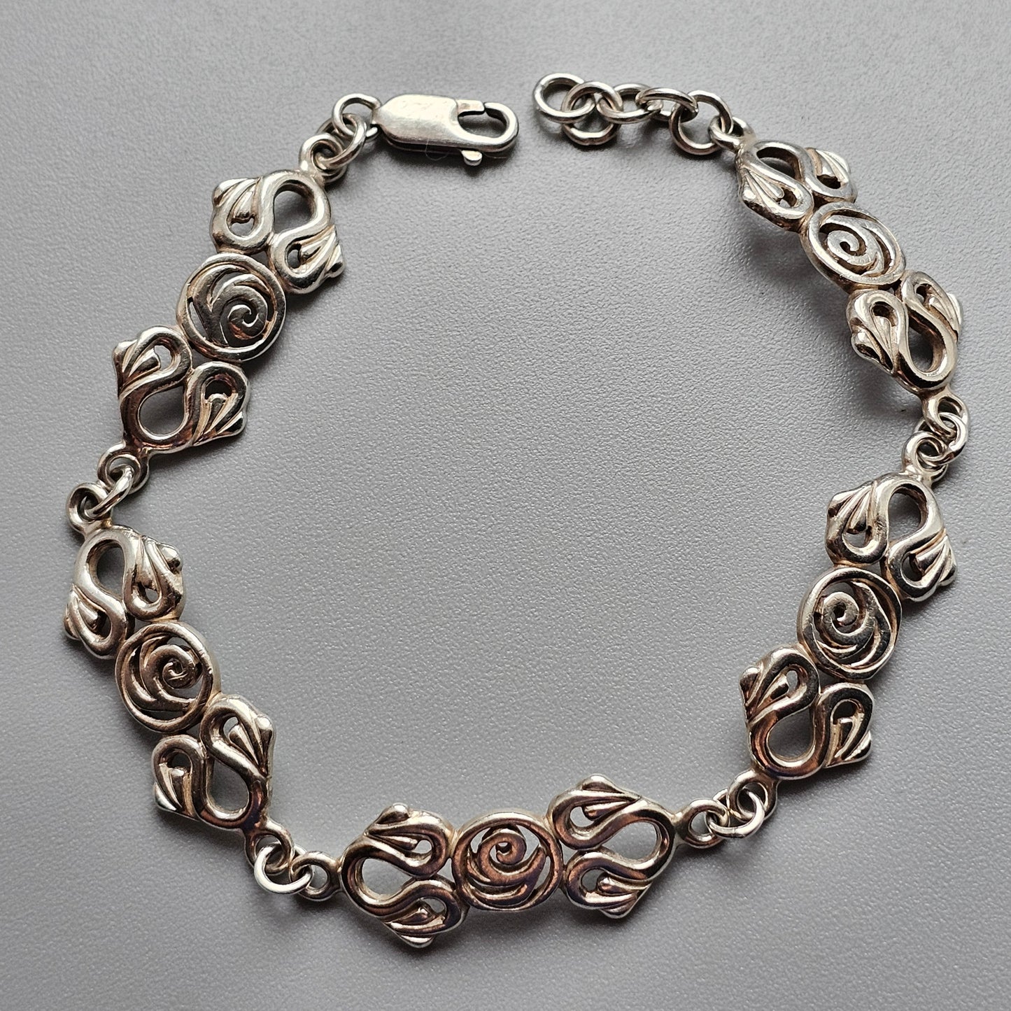 Vintage 1998 Historic Originals Sterling Silver Rennie Mackintosh Style Bracelet