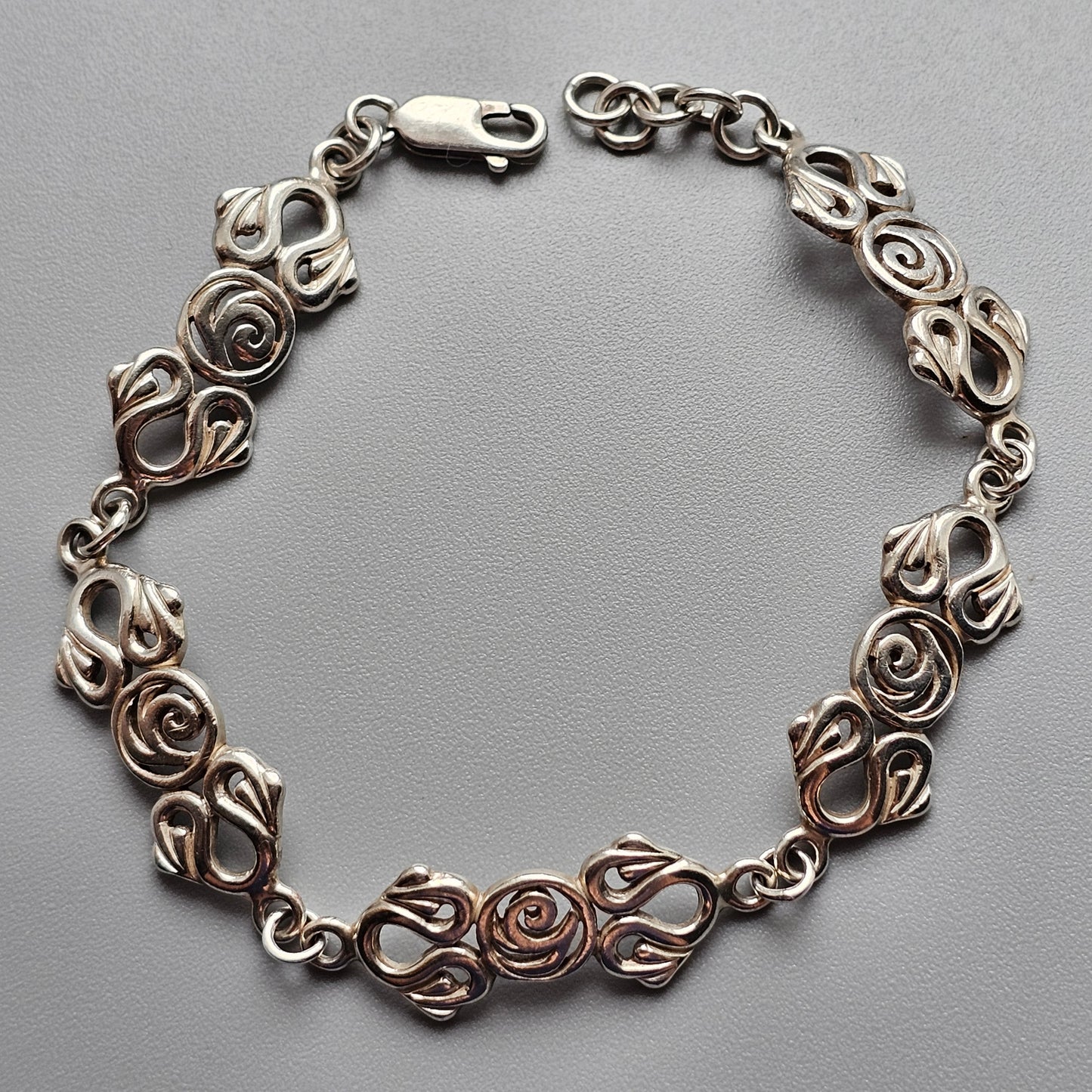 Vintage 1998 Historic Originals Sterling Silver Rennie Mackintosh Style Bracelet