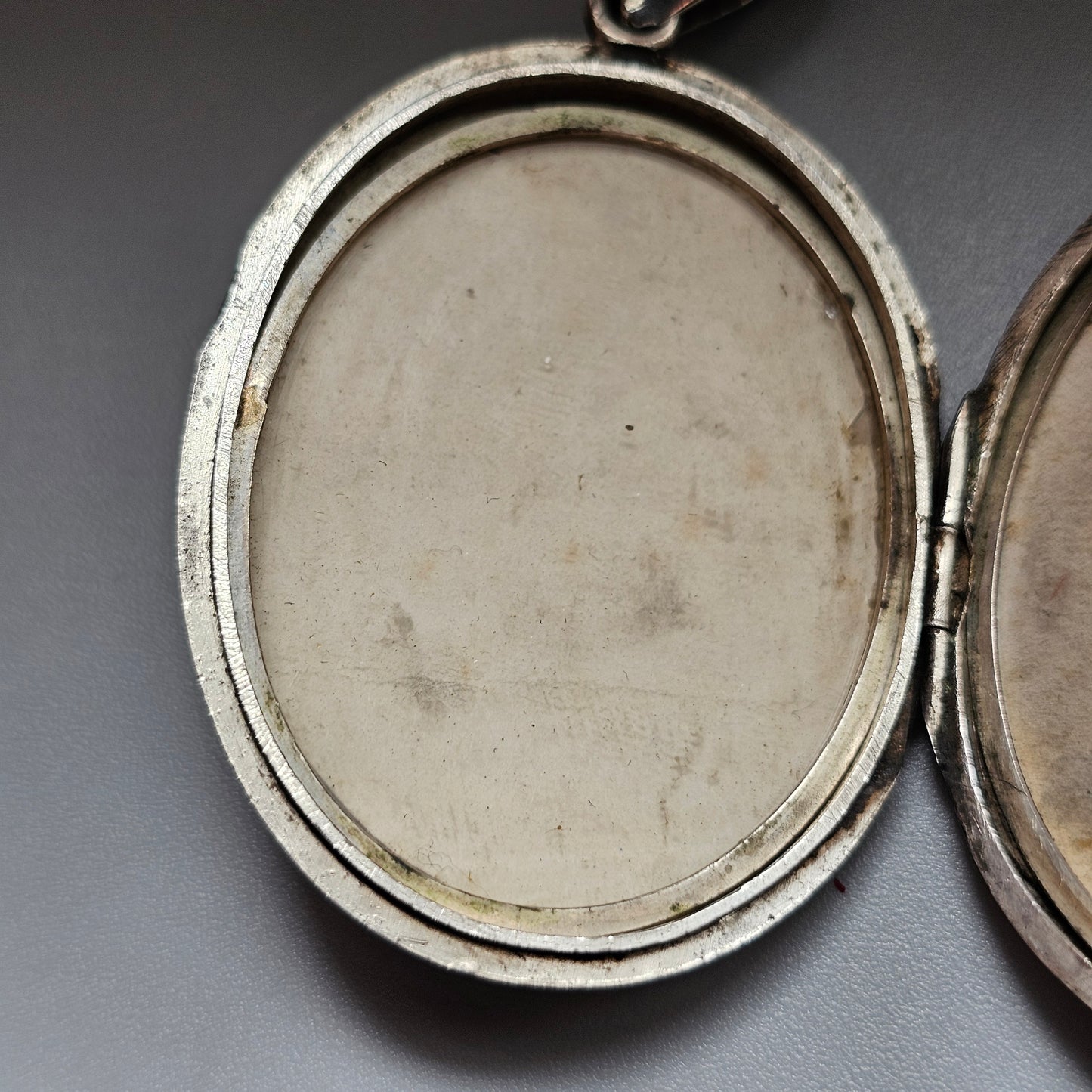 Antique Victorian Silver Tone Aesthetic Movement Floral Engraved Locket