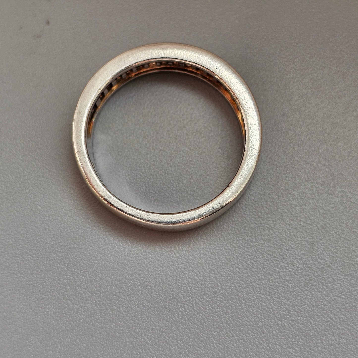 Vintage Sterling Silver Cubic Zirconia Channel Band Ring
