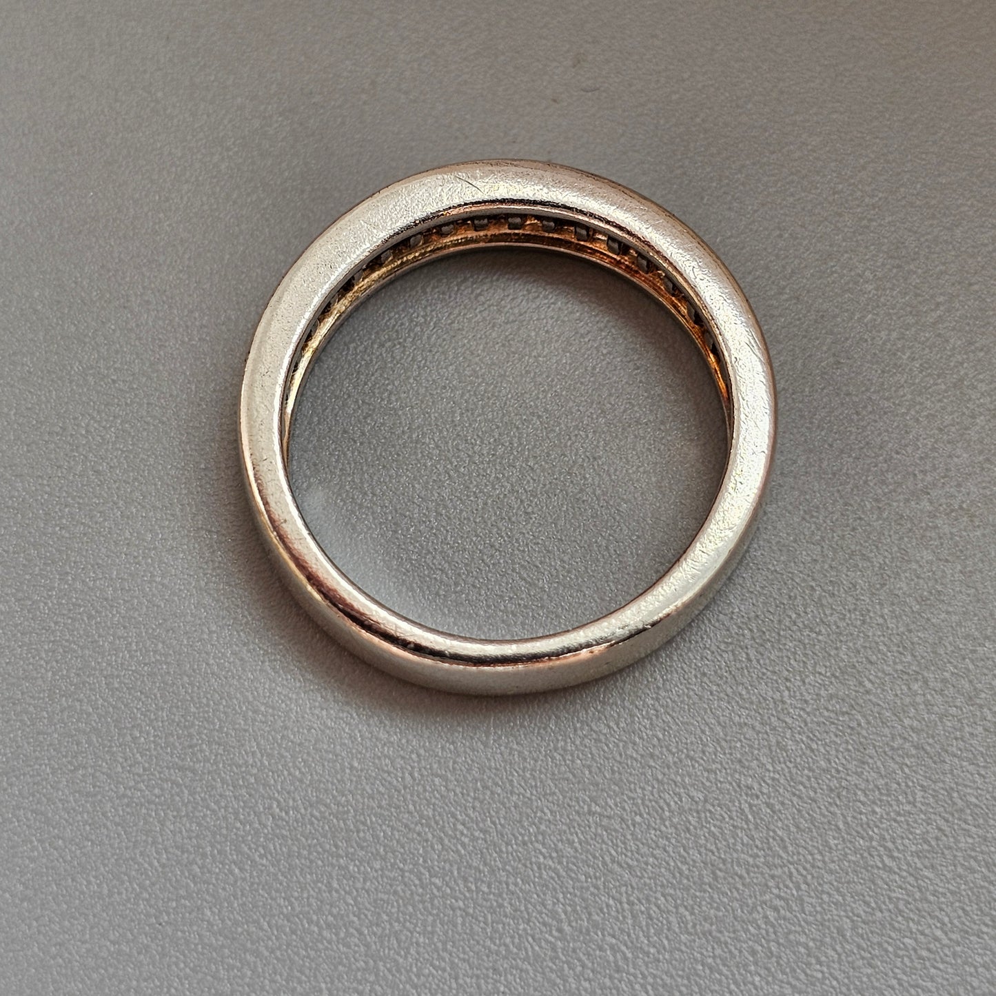 Vintage Sterling Silver Cubic Zirconia Channel Band Ring