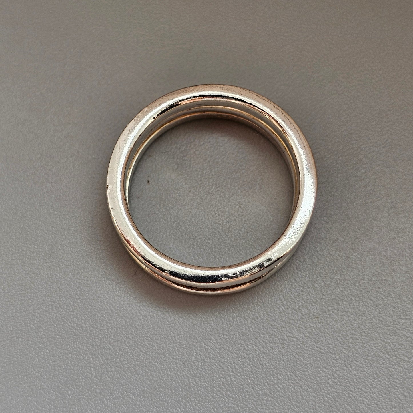 Vintage Sterling Silver Textured Channel Band Ring