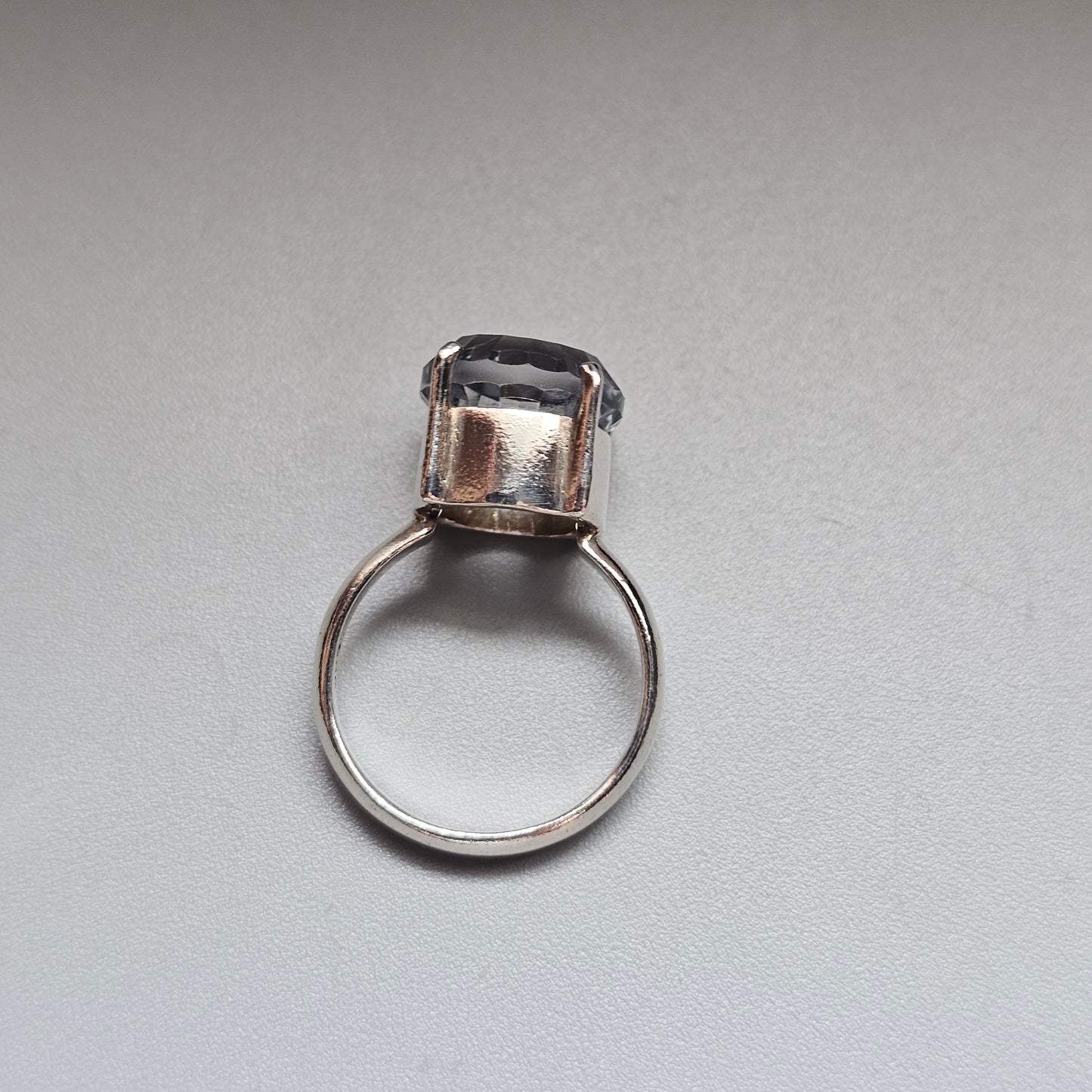 Vintage Sterling Silver Blue Spinel Solitaire Cocktail Ring