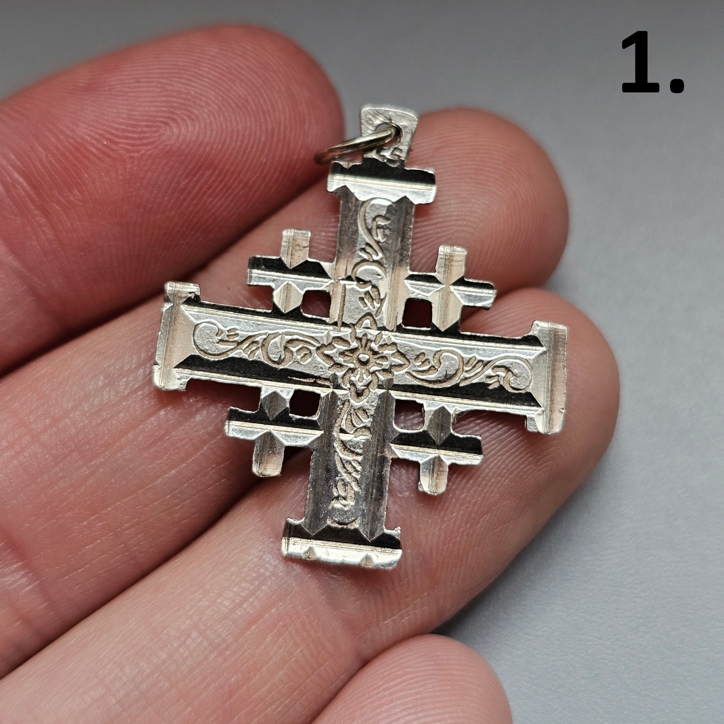 Vintage Silver Jerusalem Cross Pendants & Charms Choose Design