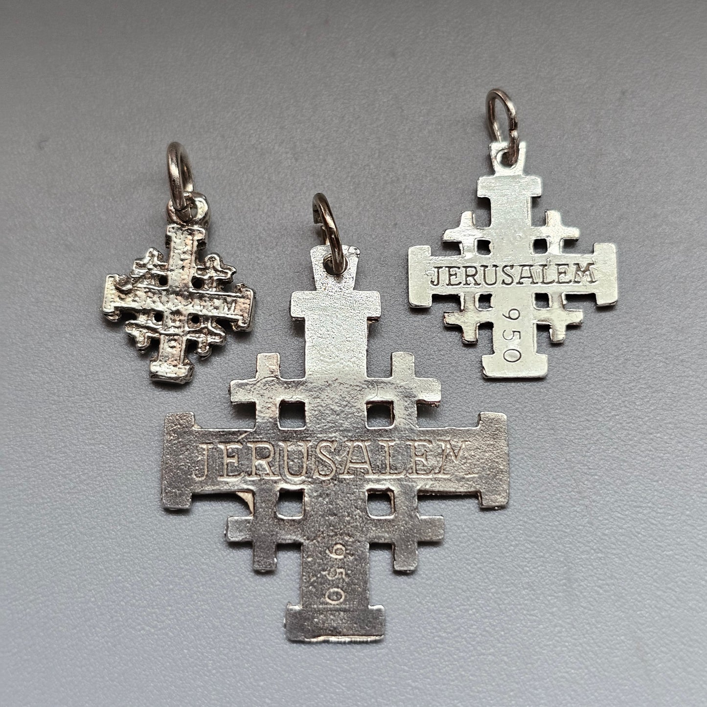 Vintage Silver Jerusalem Cross Pendants & Charms Choose Design