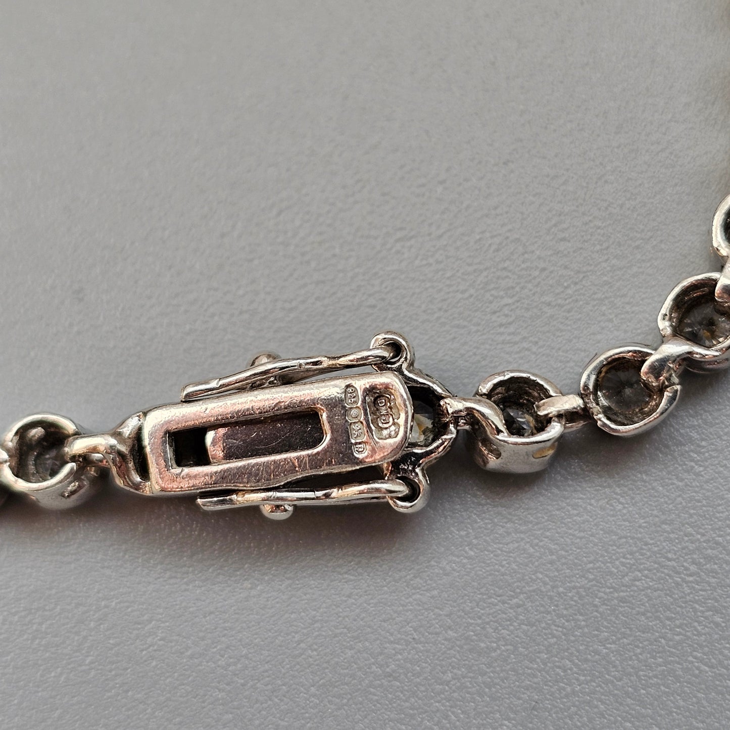 Contemporary Hallmarked Sterling Silver Cubic Zirconia Tennis Bracelet