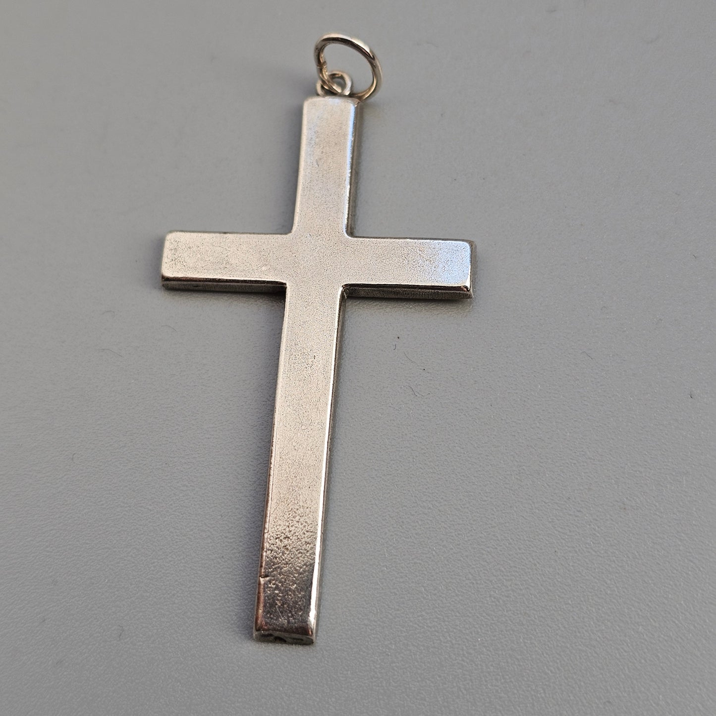 Antique Edwardian Silver Engraved Floral Cross Necklace Pendant