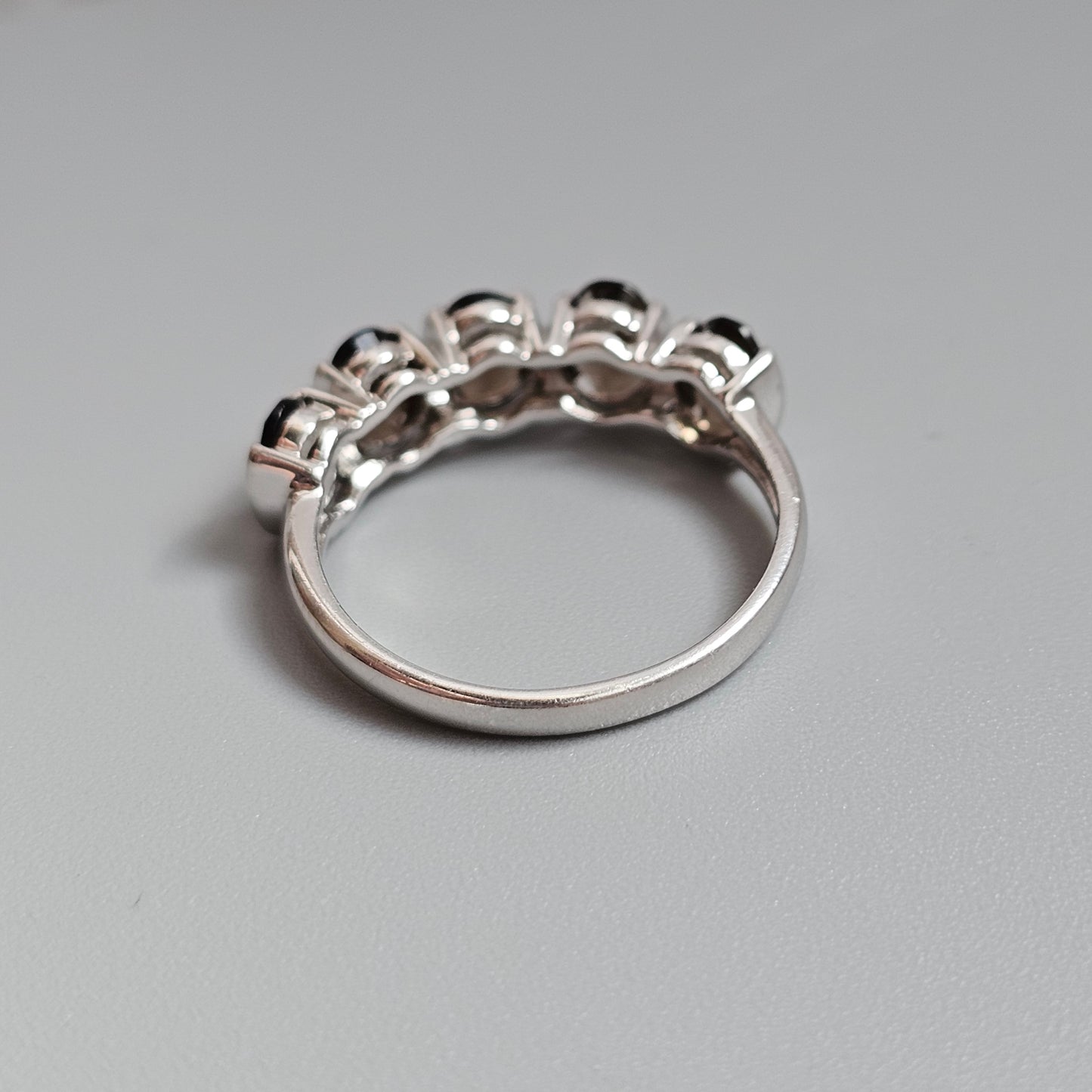 Sterling Silver Smoky Quartz Five Stone Ring