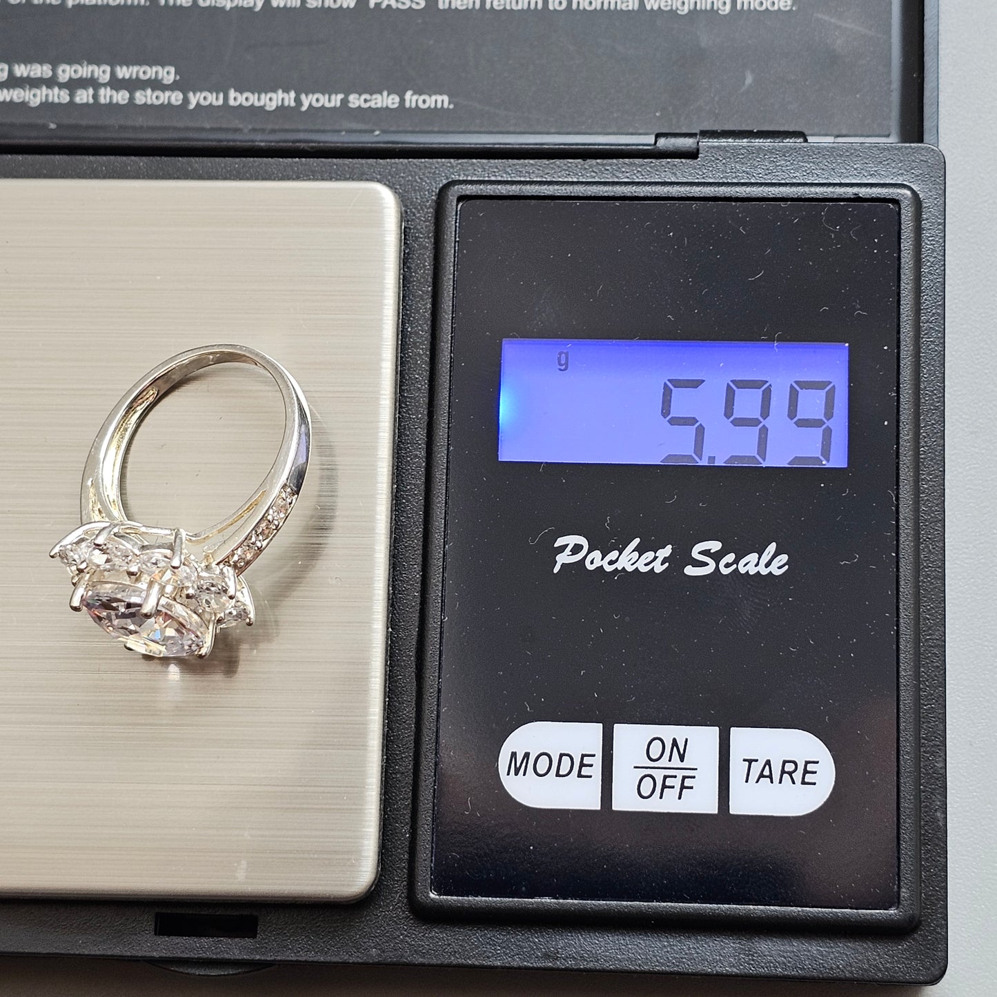 Sterling Silver Cubic Zirconia Oval Cluster Ring