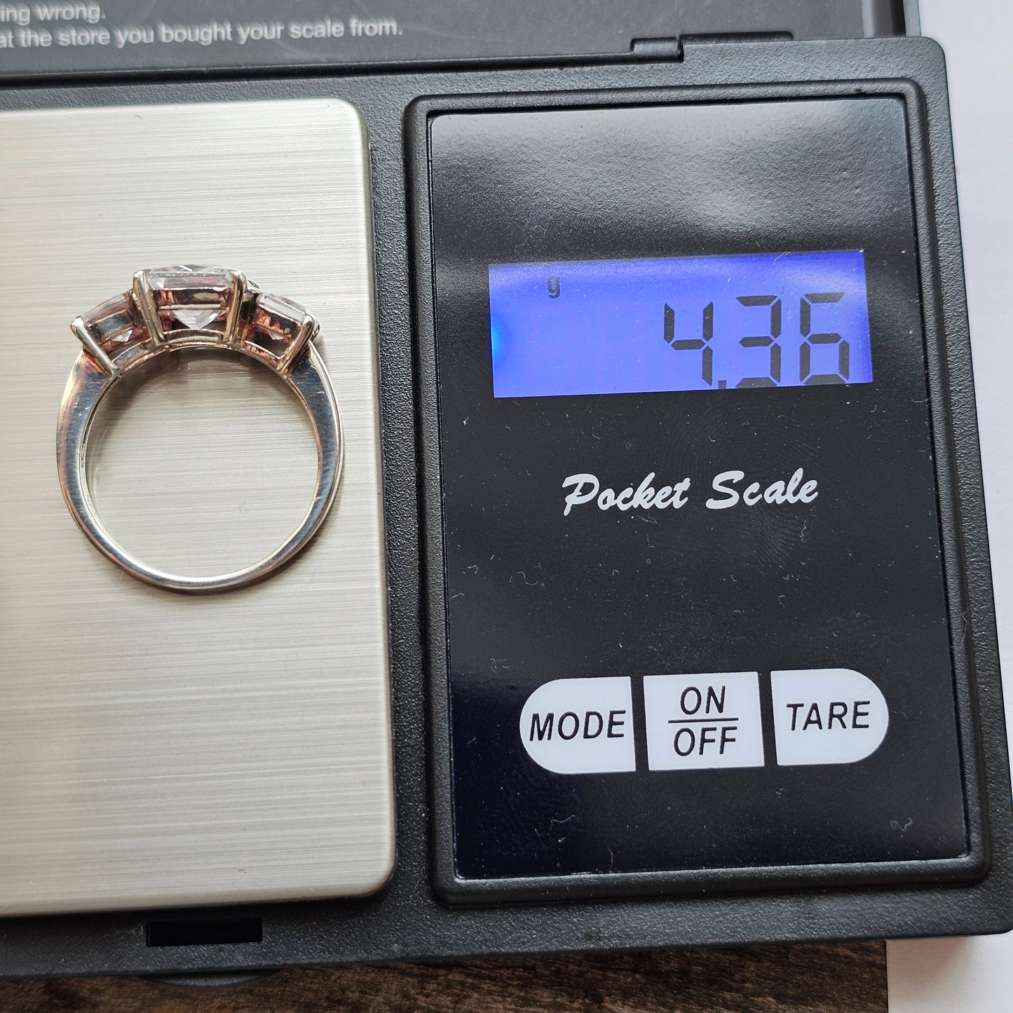 Sterling Silver Three Stone Cubic Zirconia Ring