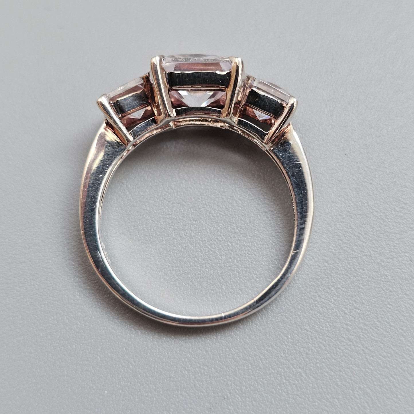 Sterling Silver Three Stone Cubic Zirconia Ring