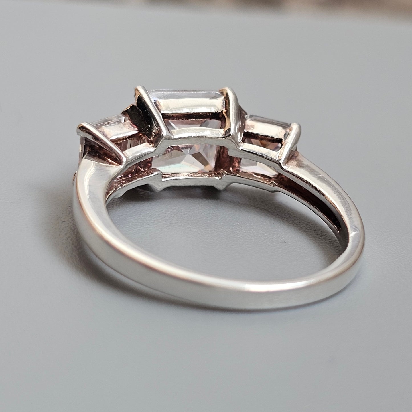 Sterling Silver Three Stone Cubic Zirconia Ring