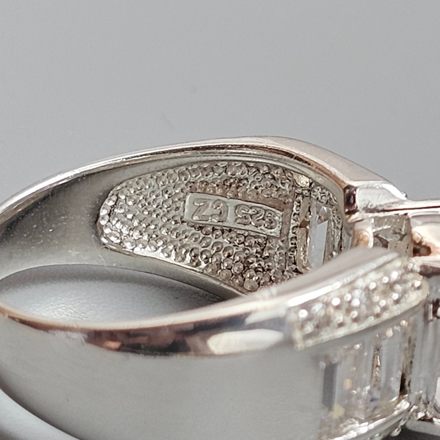 Sterling Silver Oval Cubic Zirconia Statement Ring