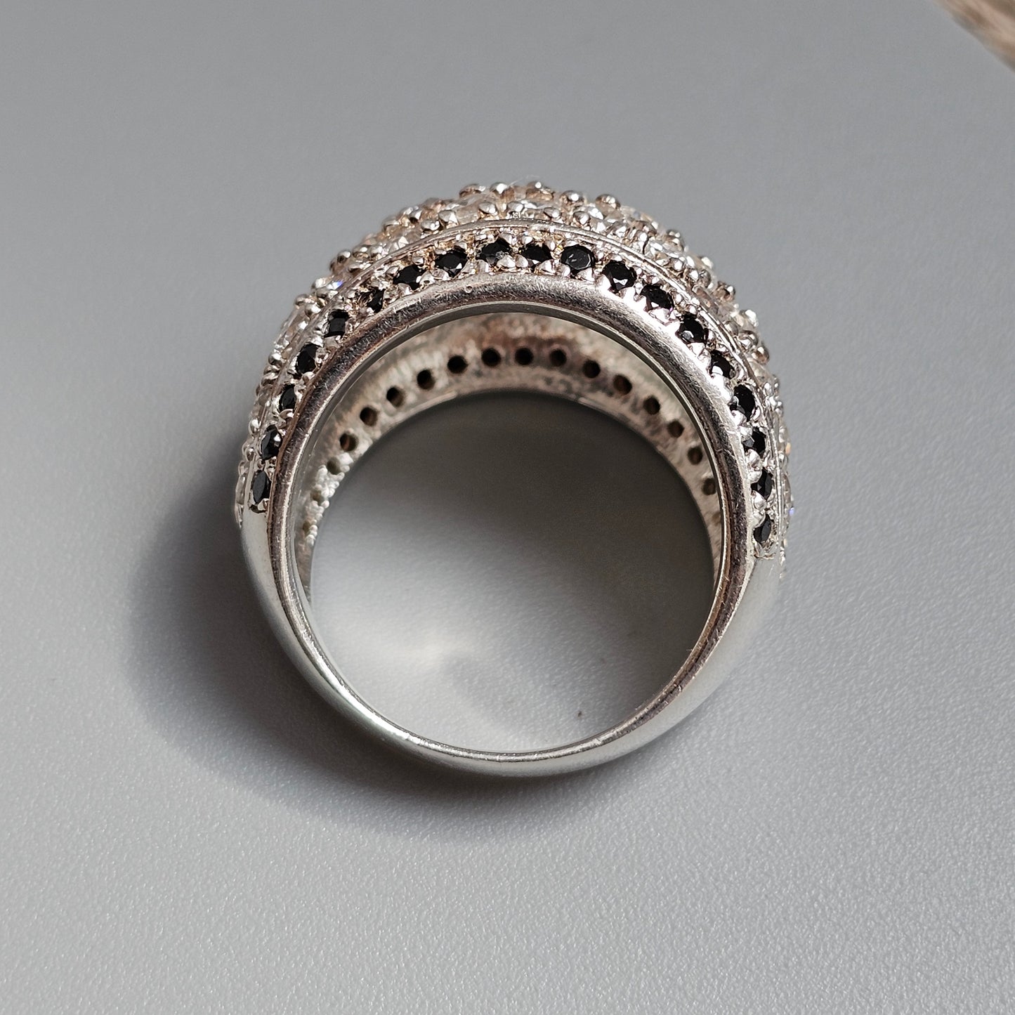 Sterling Silver Cubic Zirconia Dome Statement Ring