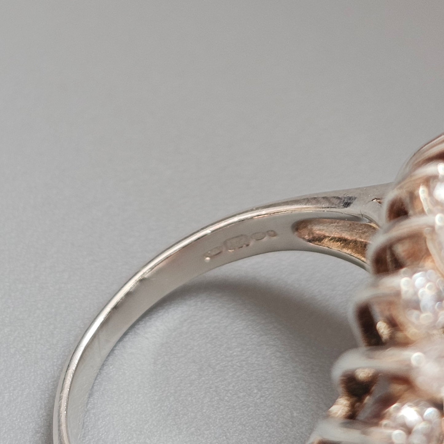 Sterling Silver Cubic Zirconia Floral Cluster Ring
