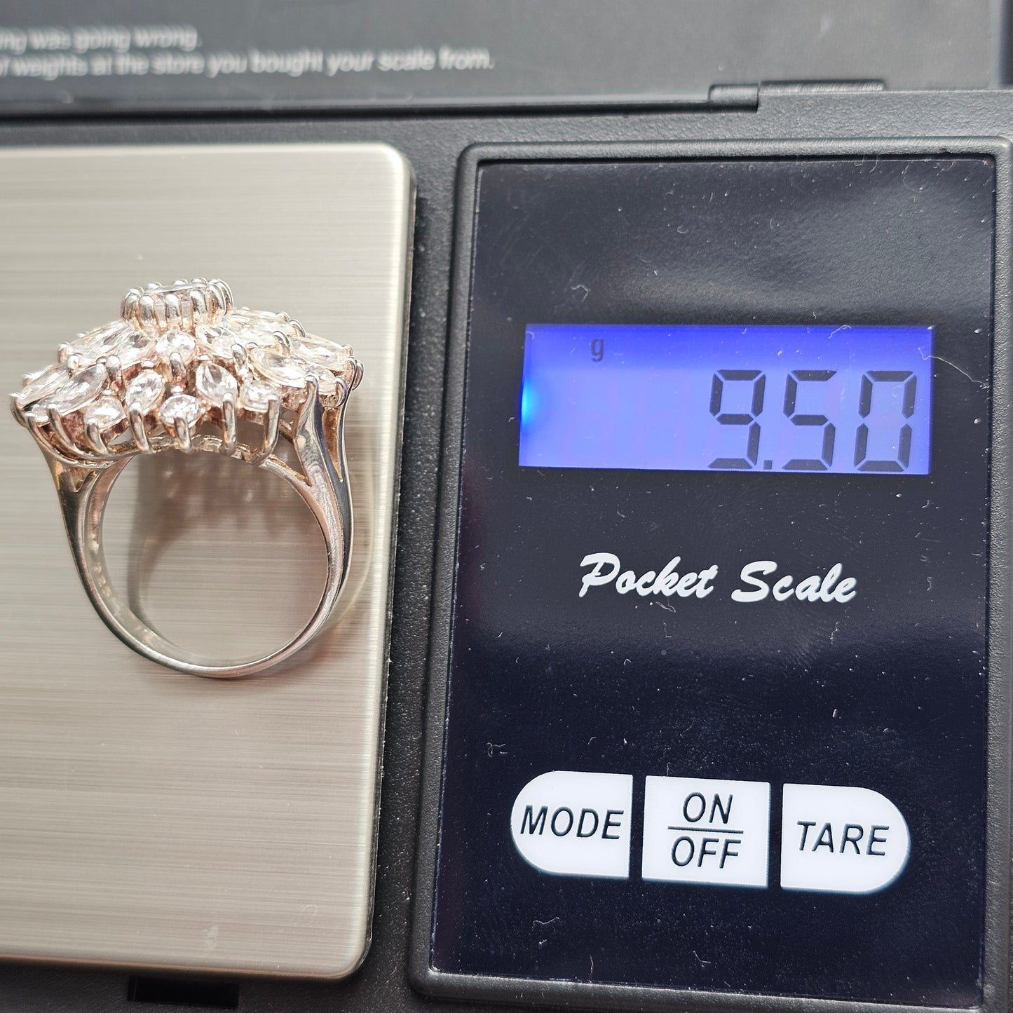 Sterling Silver Cubic Zirconia Floral Cluster Ring