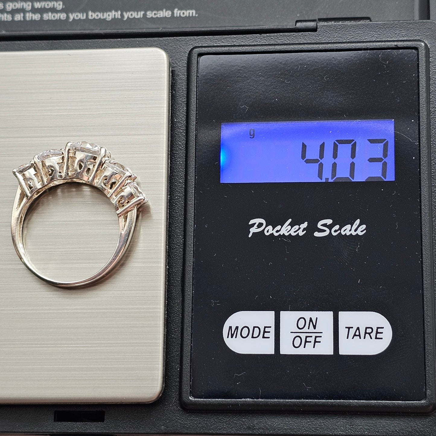 Sterling Silver Five Stone Cubic Zirconia Ring