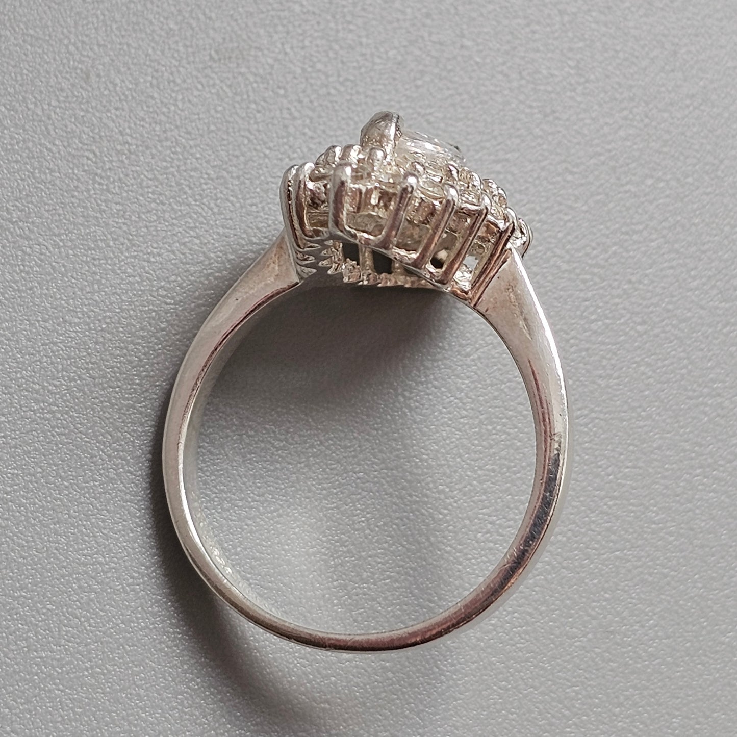 Sterling Silver Marquise Cubic Zirconia Cluster Ring