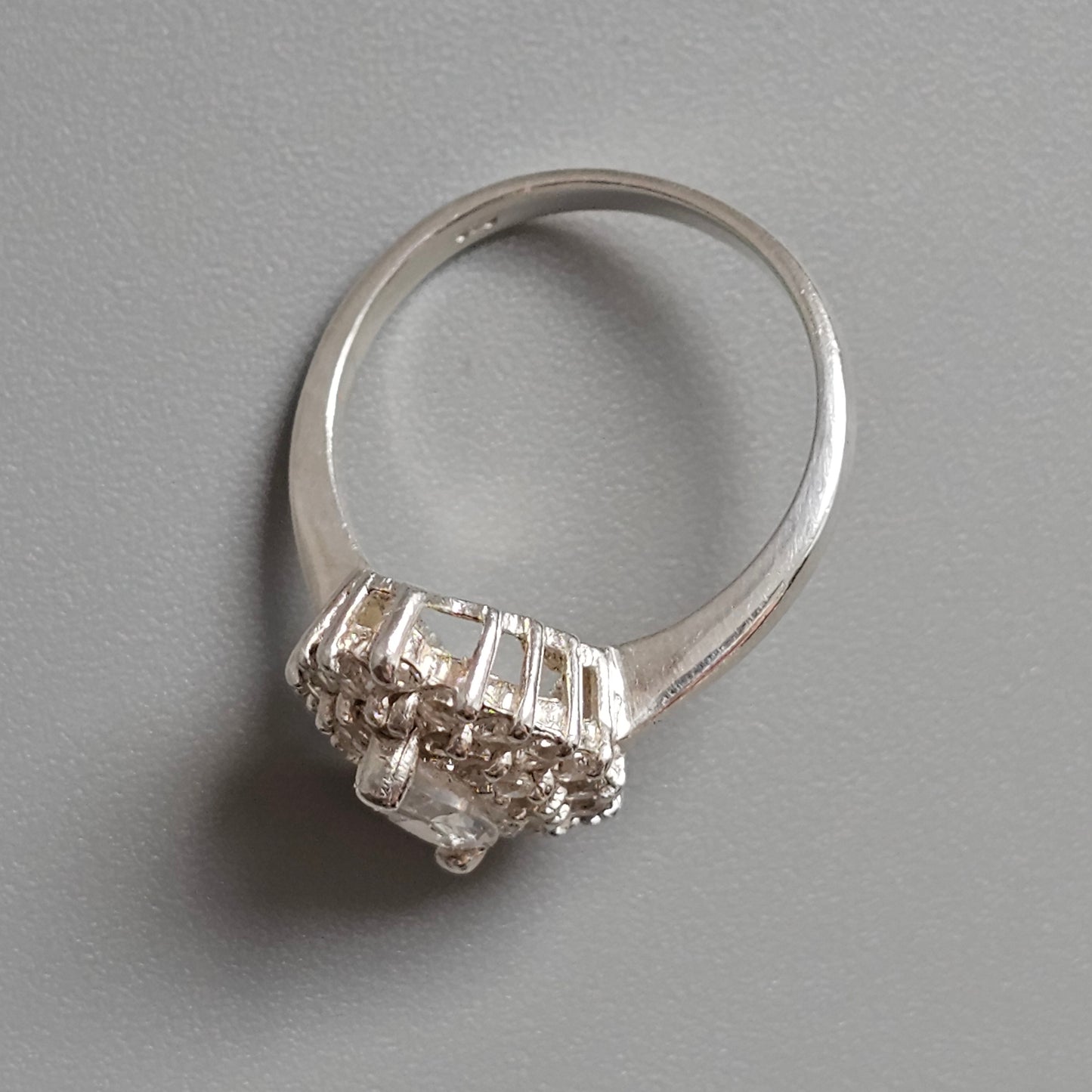 Sterling Silver Marquise Cubic Zirconia Cluster Ring