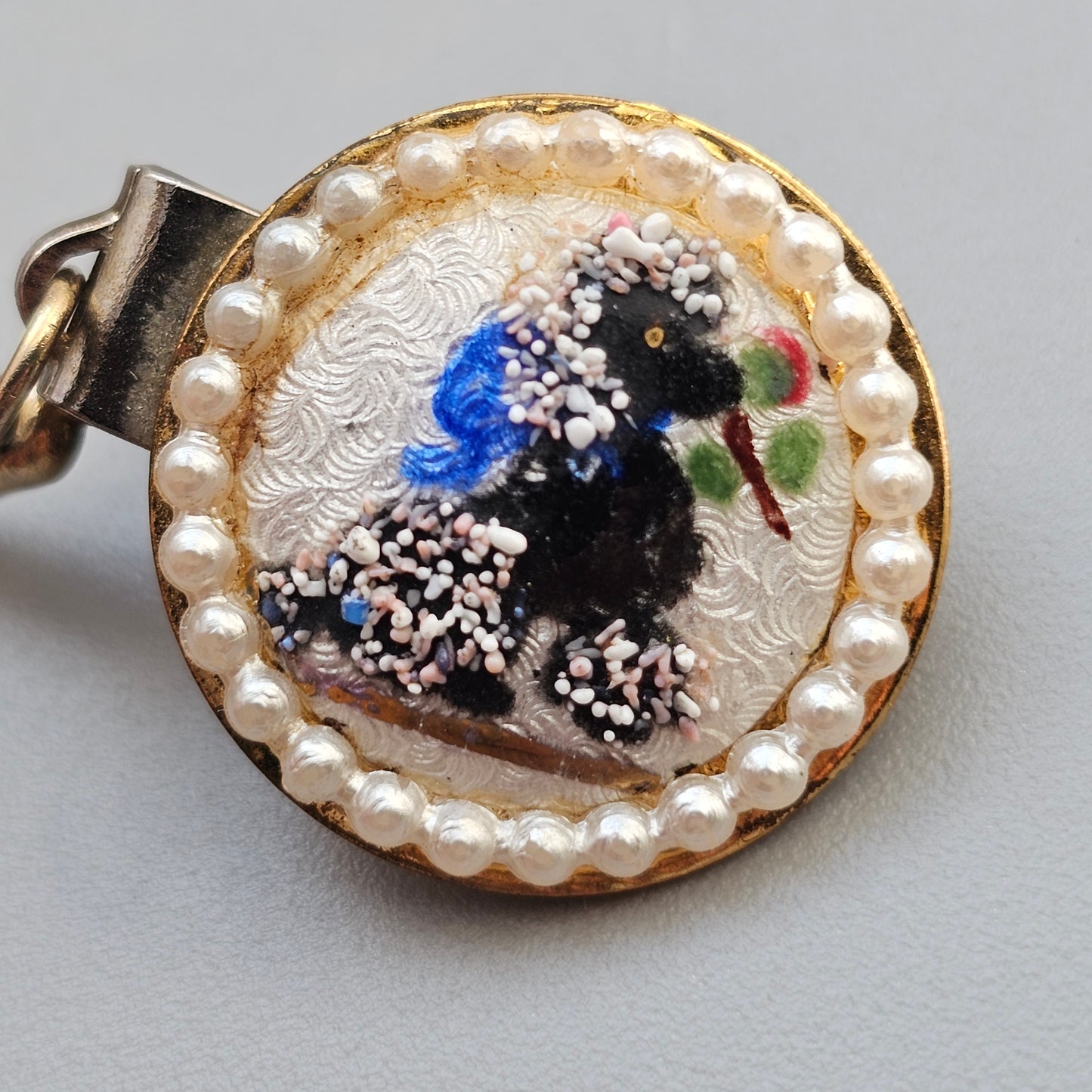 Vintage Novelty Black Poodle Cardigan Sweater Clip