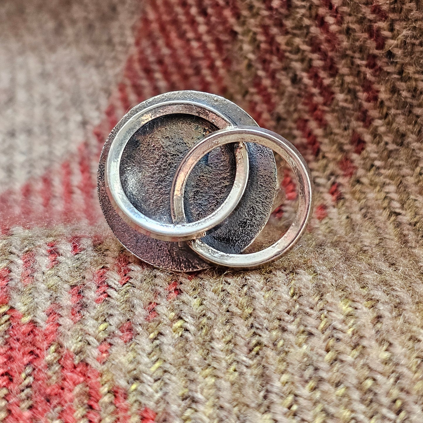 Sterling Silver Abstract Circle Statement Ring