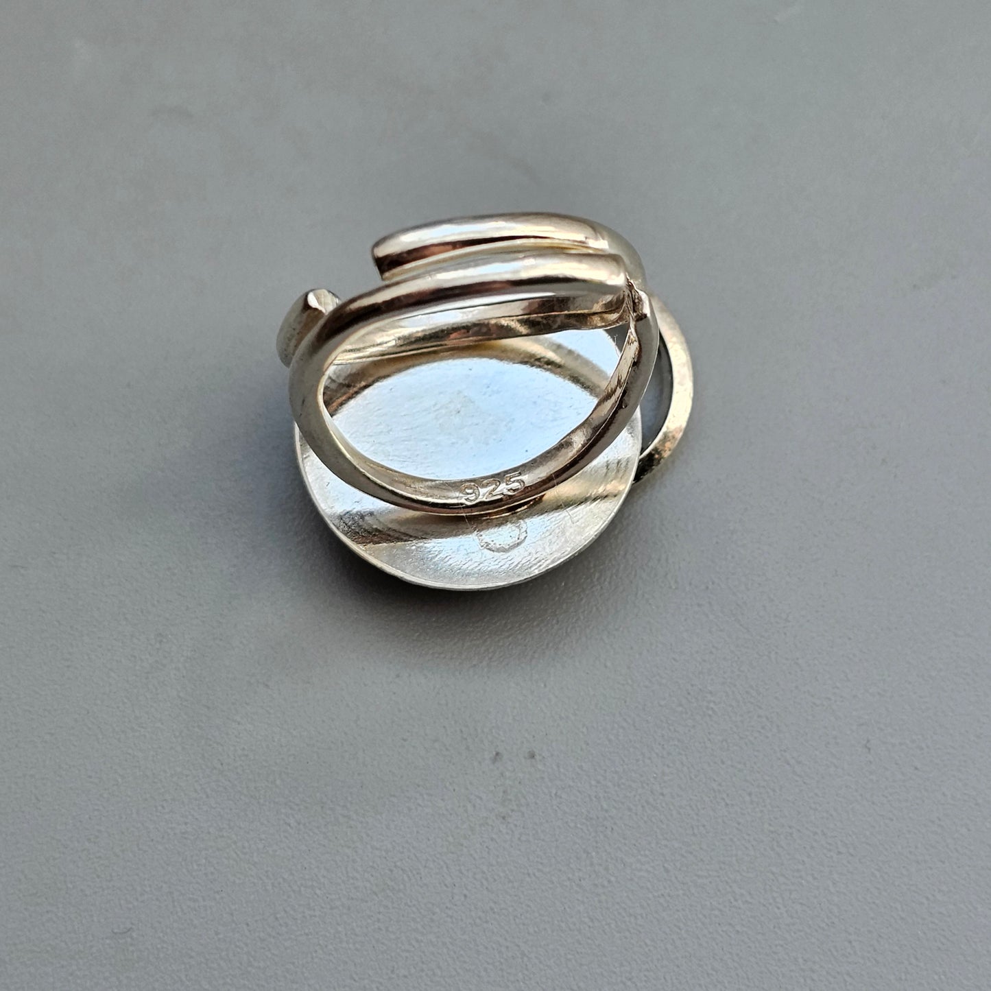 Sterling Silver Abstract Circle Statement Ring