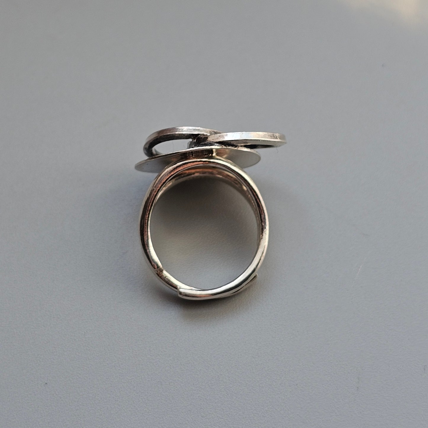 Sterling Silver Abstract Circle Statement Ring
