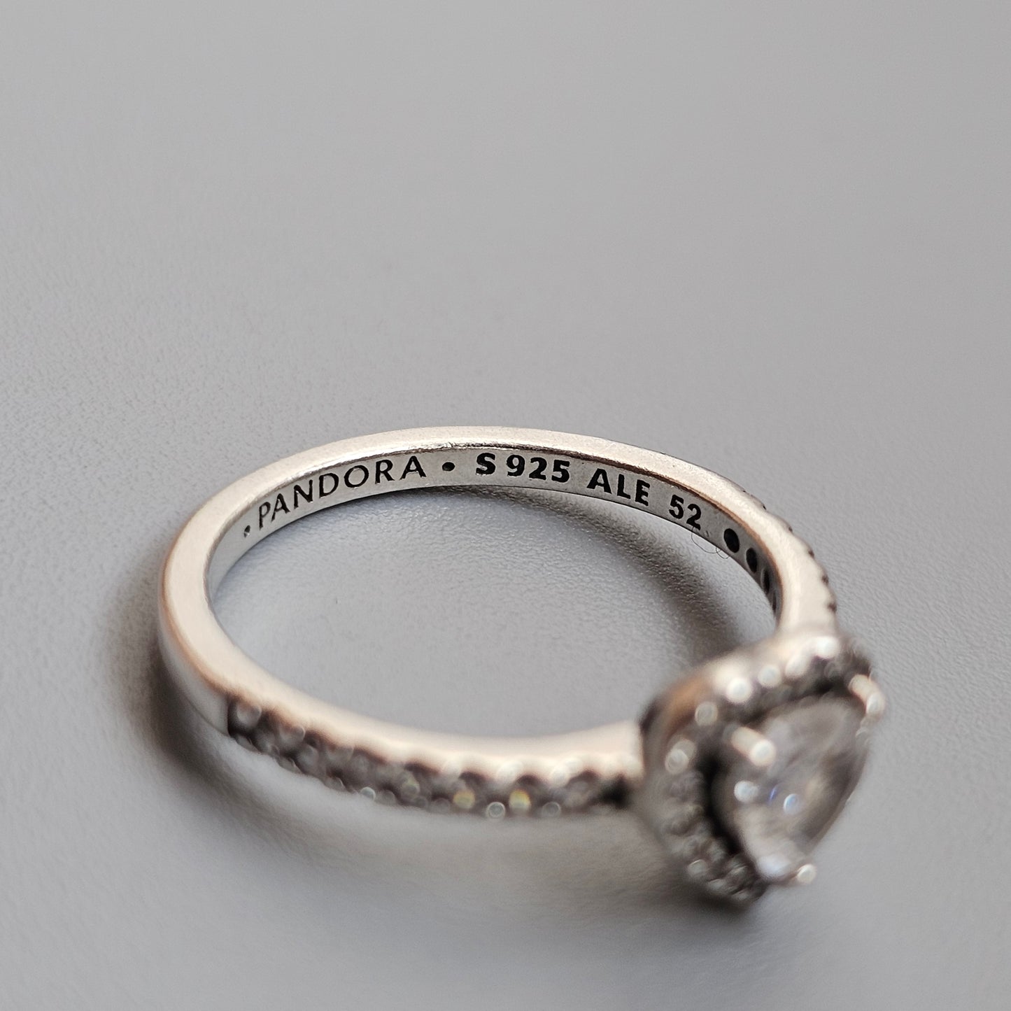 Pandora Sterling Silver Heart Ring Size 52