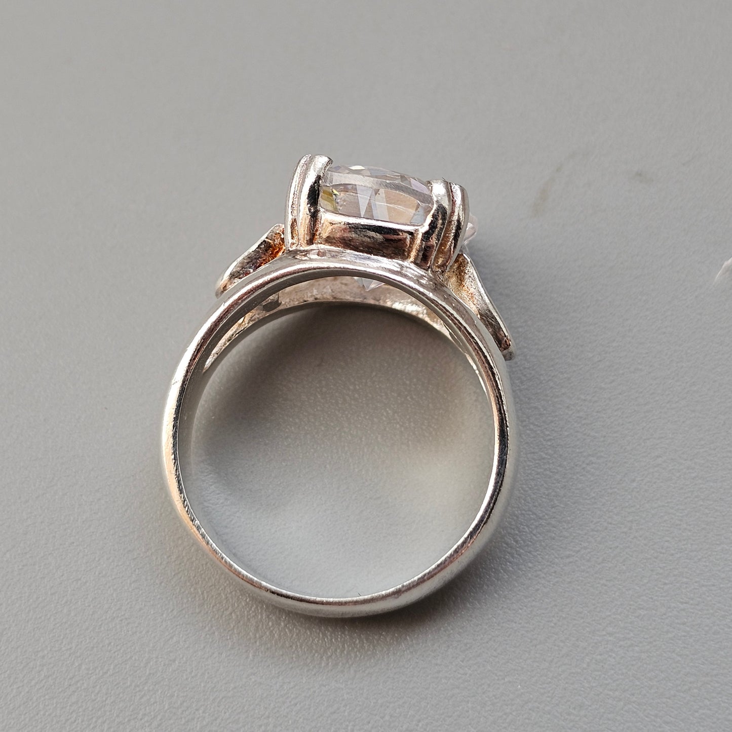 Sterling Silver Cubic Zirconia Solitaire Statement Ring