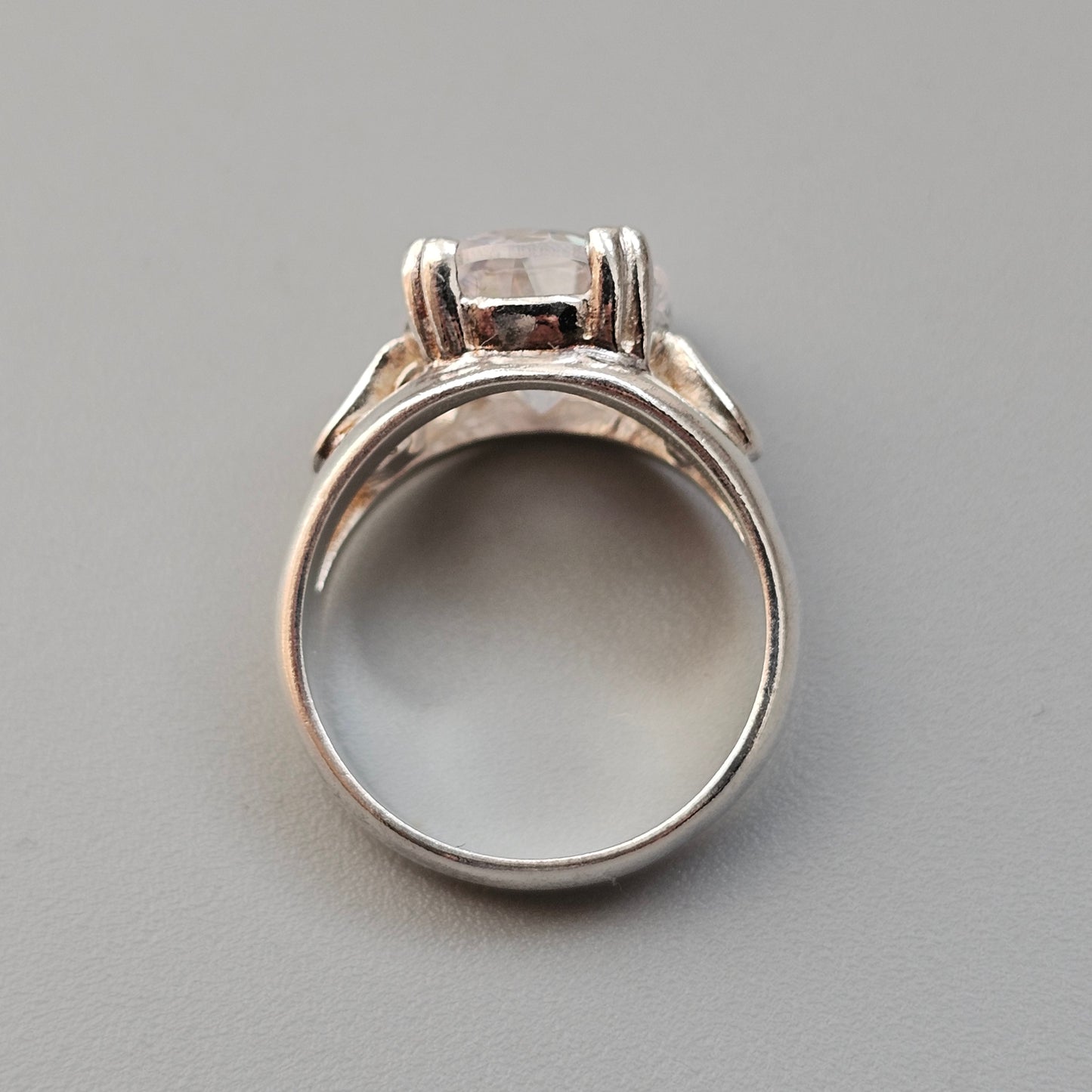 Sterling Silver Cubic Zirconia Solitaire Statement Ring