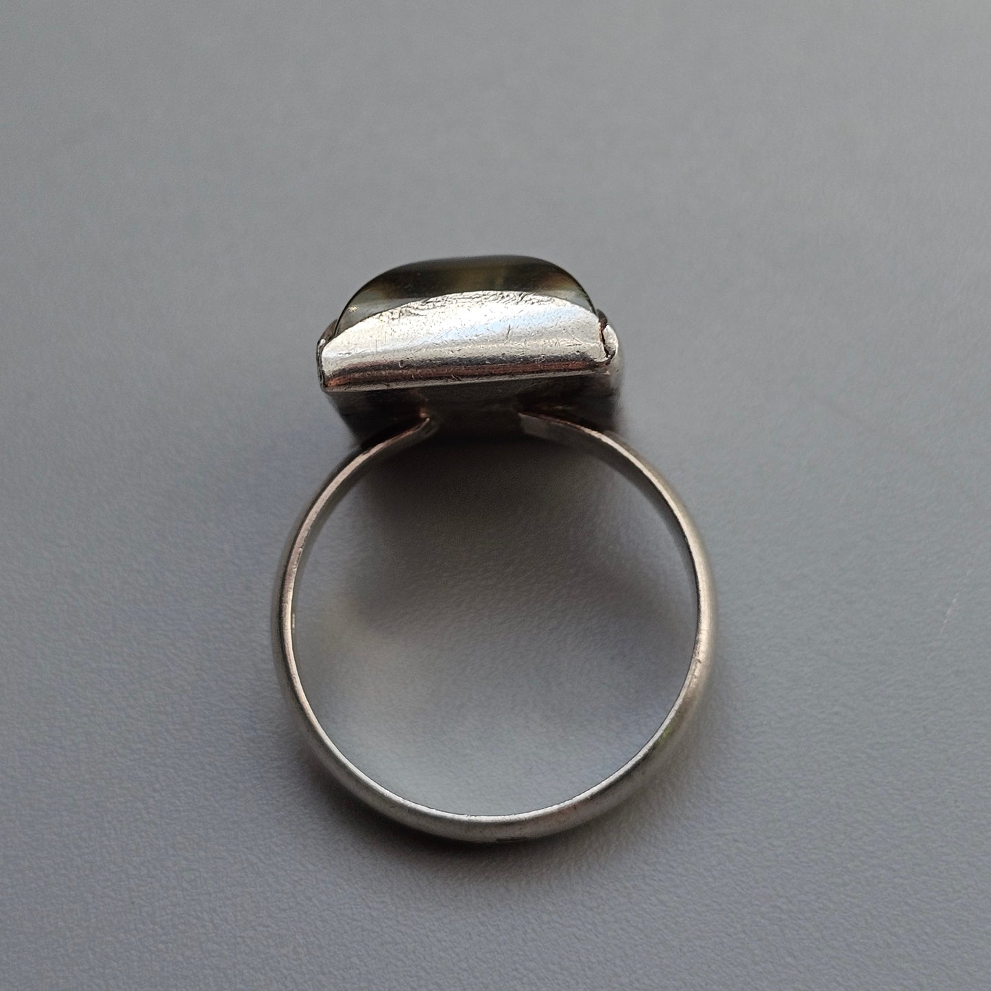 Vintage Czech Sterling Silver Resin Cabochon Ring