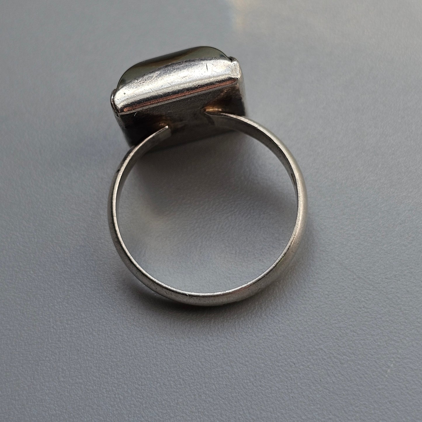 Vintage Czech Sterling Silver Resin Cabochon Ring
